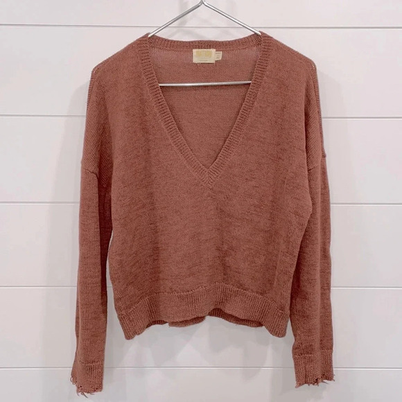 Nation LTD Bijou Adobe Pink Alpaca Blend Sweater Size XS - Picture 5 of 15